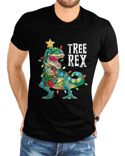 Most Wonderful Christmas Co Dinosaur Christmas Tree Rex Pajamas Men Boys Xmas Lights T-Shirt - Christmas Unisex T-Shirt/Hoodie/Sweatshirt - TRNN00 (SKU2605-06)