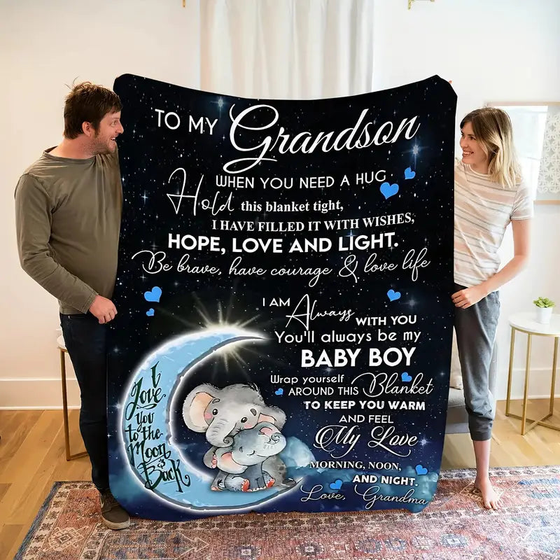 BLANKET FOR GRANDSON FROM GRANDMA – COMFORT & WARMTH GIFT Sherpa Fleece Blanket -FULL