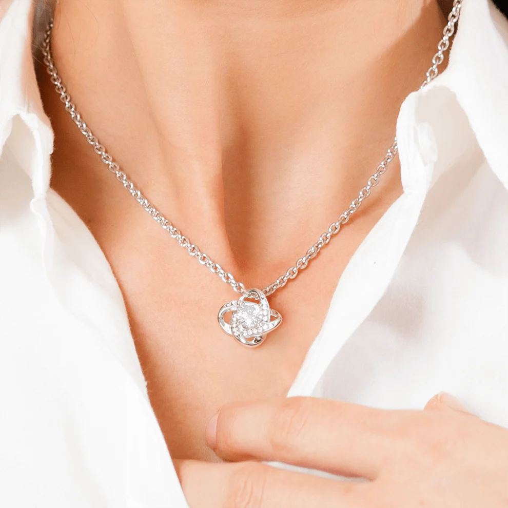 For My Mom From Daughter - Premium Love Knot Necklace