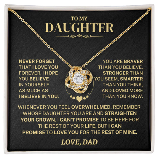 For My Daughter From Dad - Premium Love Knot Necklace