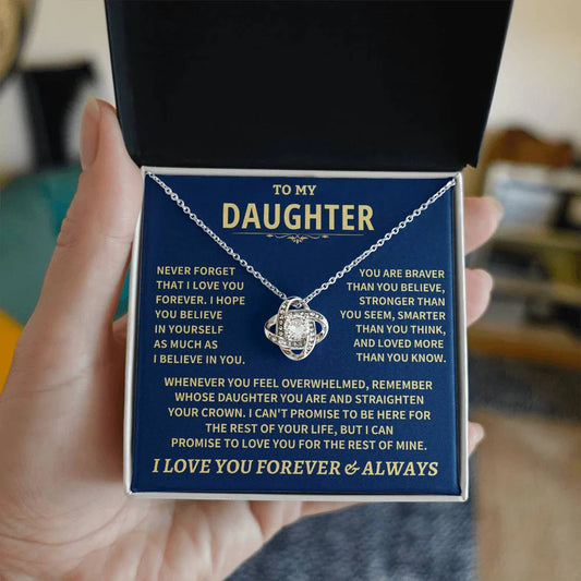 For My Daughter From Mom and Dad - Premium Love Knot Necklace