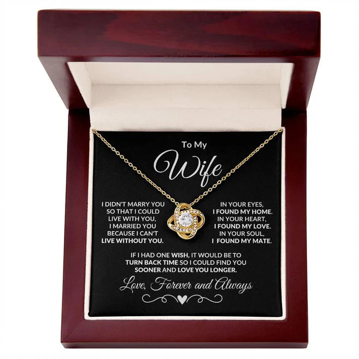 For My Wife From Husband - Premium Love Knot Necklace