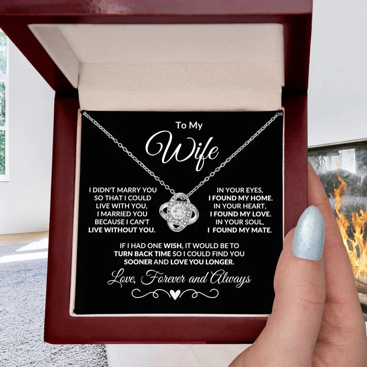 For My Wife From Husband - Premium Love Knot Necklace