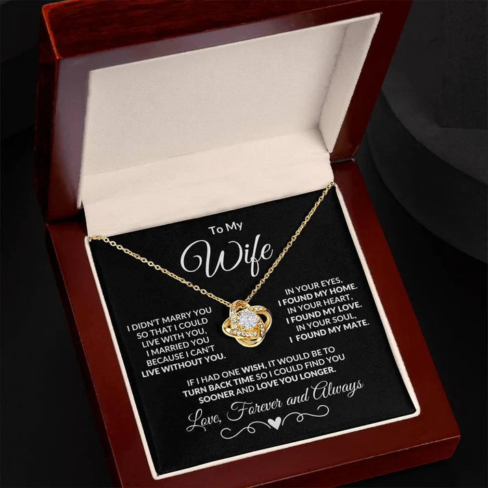 For My Wife From Husband - Premium Love Knot Necklace