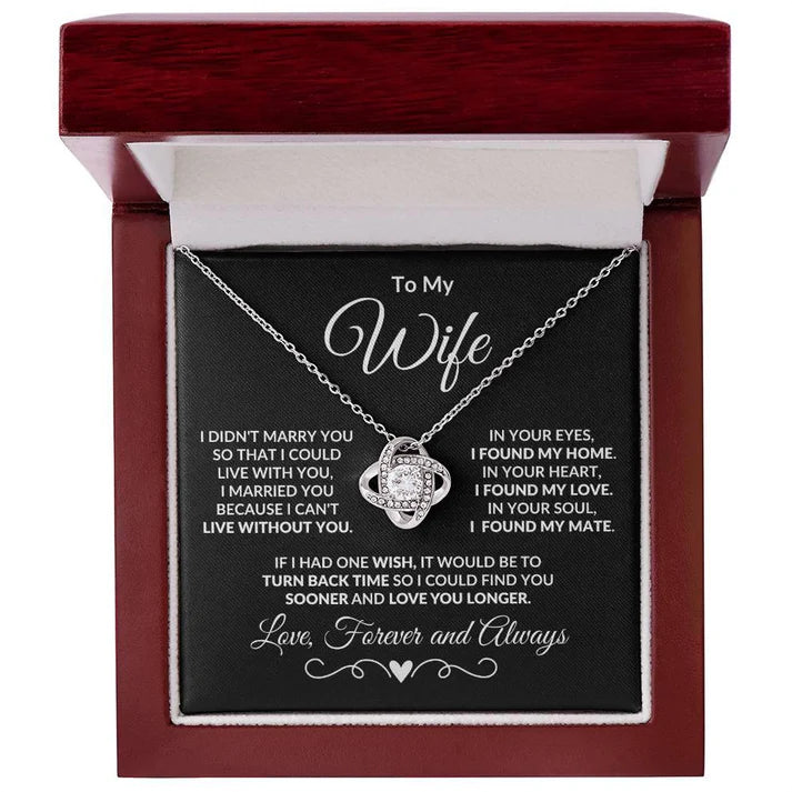 For My Wife From Husband - Premium Love Knot Necklace