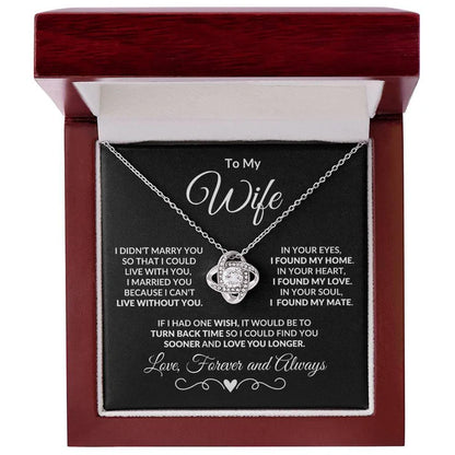 For My Wife From Husband - Premium Love Knot Necklace