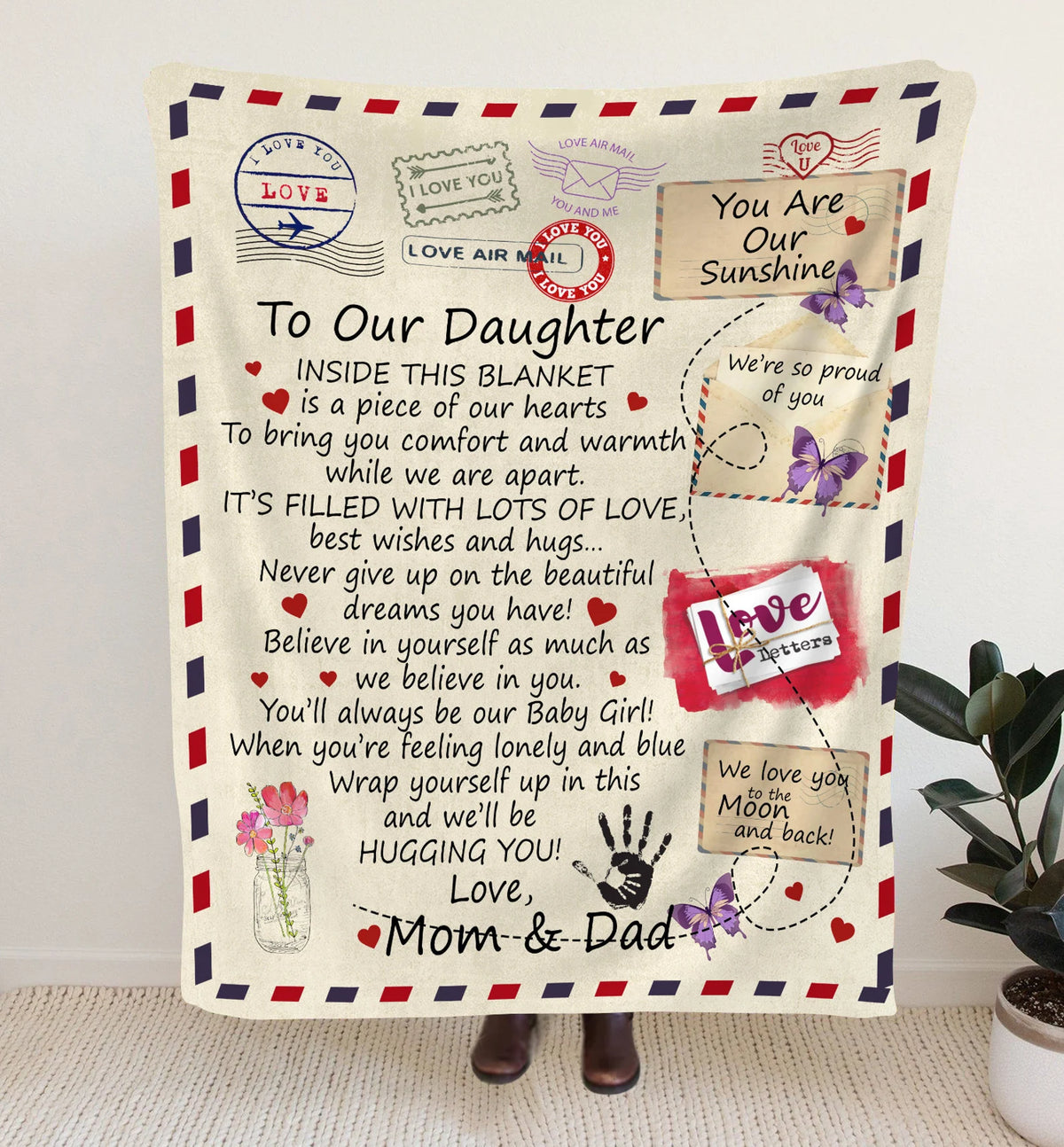 Special Mom and Dad Gift Blanket - From Daughter