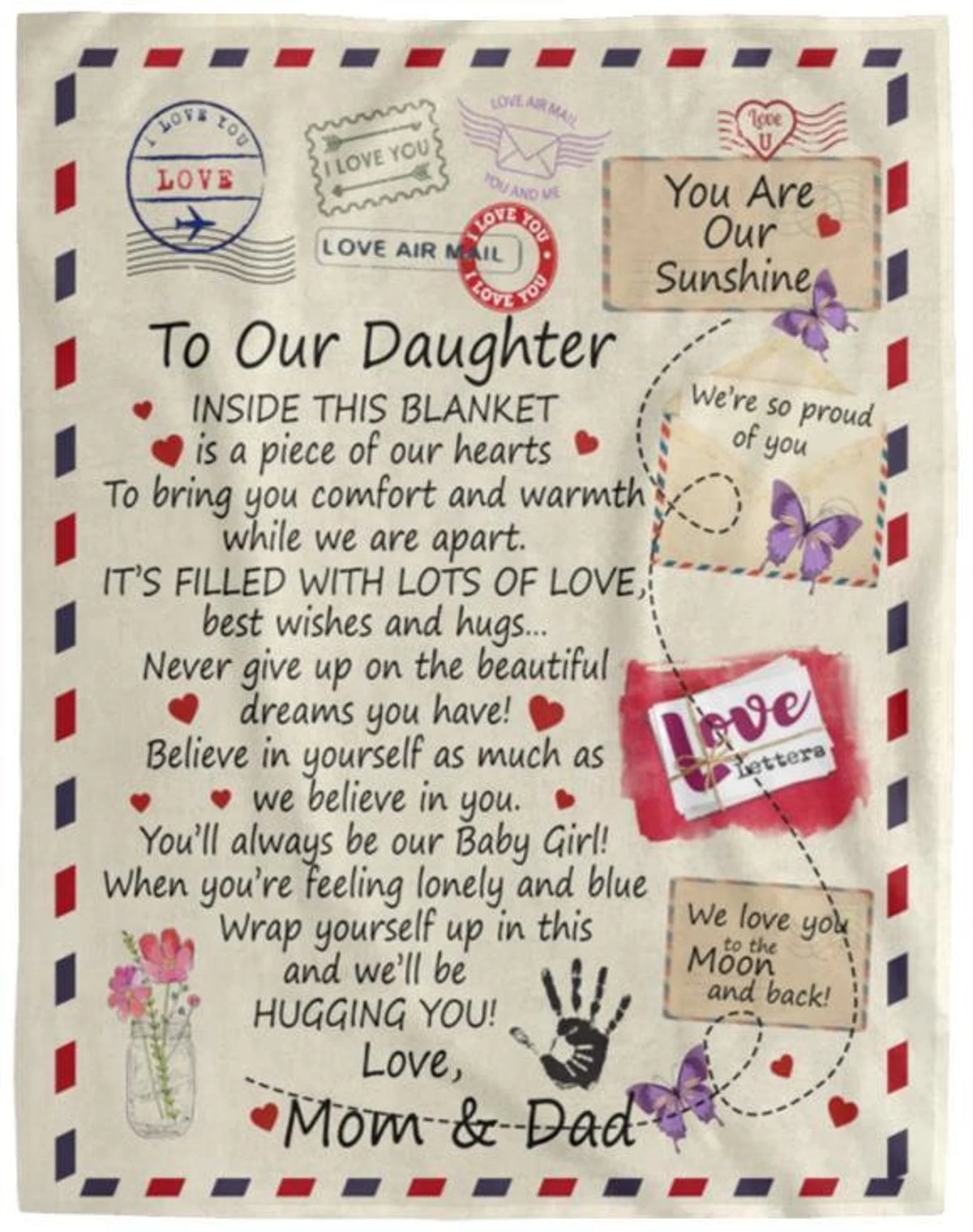 Special Mom and Dad Gift Blanket - From Daughter