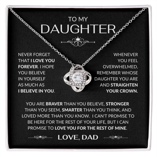 Special Gift To My Lovely Daughter From Dad - Premium Love Knot Necklace