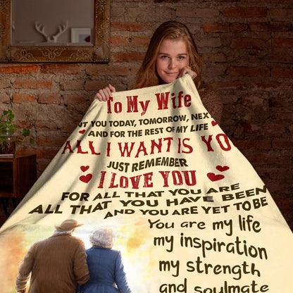 Romantic Gift Blanket For My Beautiful Wife From Husband