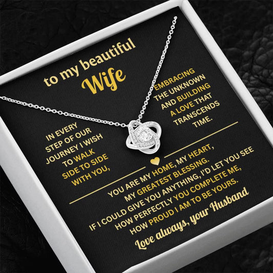 Gift To My Lovely Wife From Husband - Premium Love Knot Necklace