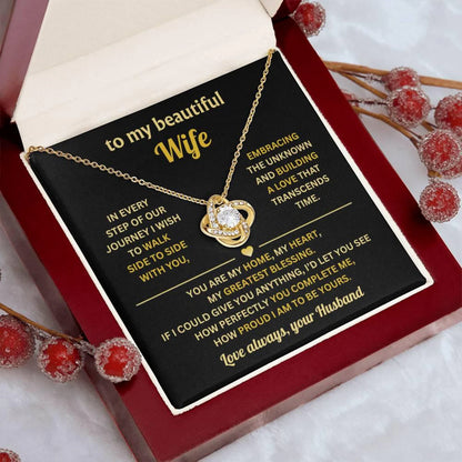Gift To My Lovely Wife From Husband - Premium Love Knot Necklace