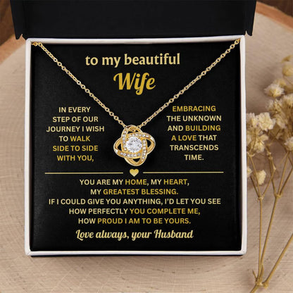 Gift To My Lovely Wife From Husband - Premium Love Knot Necklace