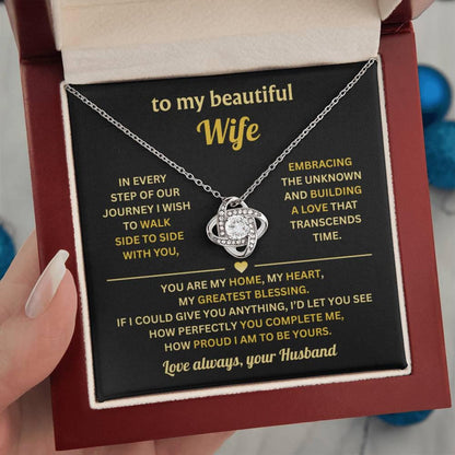 Gift To My Lovely Wife From Husband - Premium Love Knot Necklace