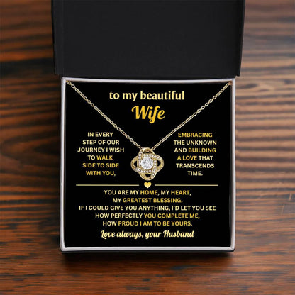 Gift To My Lovely Wife From Husband - Premium Love Knot Necklace