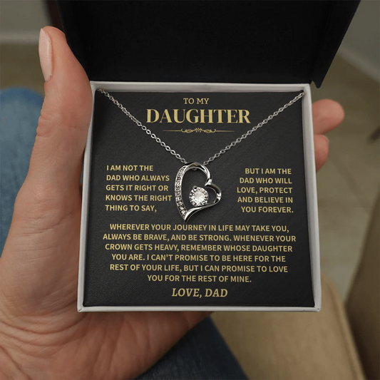 TO MY DAUGHTER "Whenever Your Crown Gets Heavy" - GIFT FROM DAD NTTD00 - Forever Love Necklace