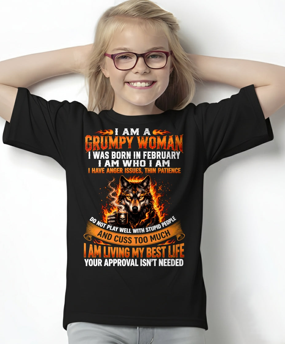 FEBRUARY - I AM WHO I AM - BIRTHDAY T-SHIRT FOR WOMEN - TRNN02 (SKU2607-206-02)