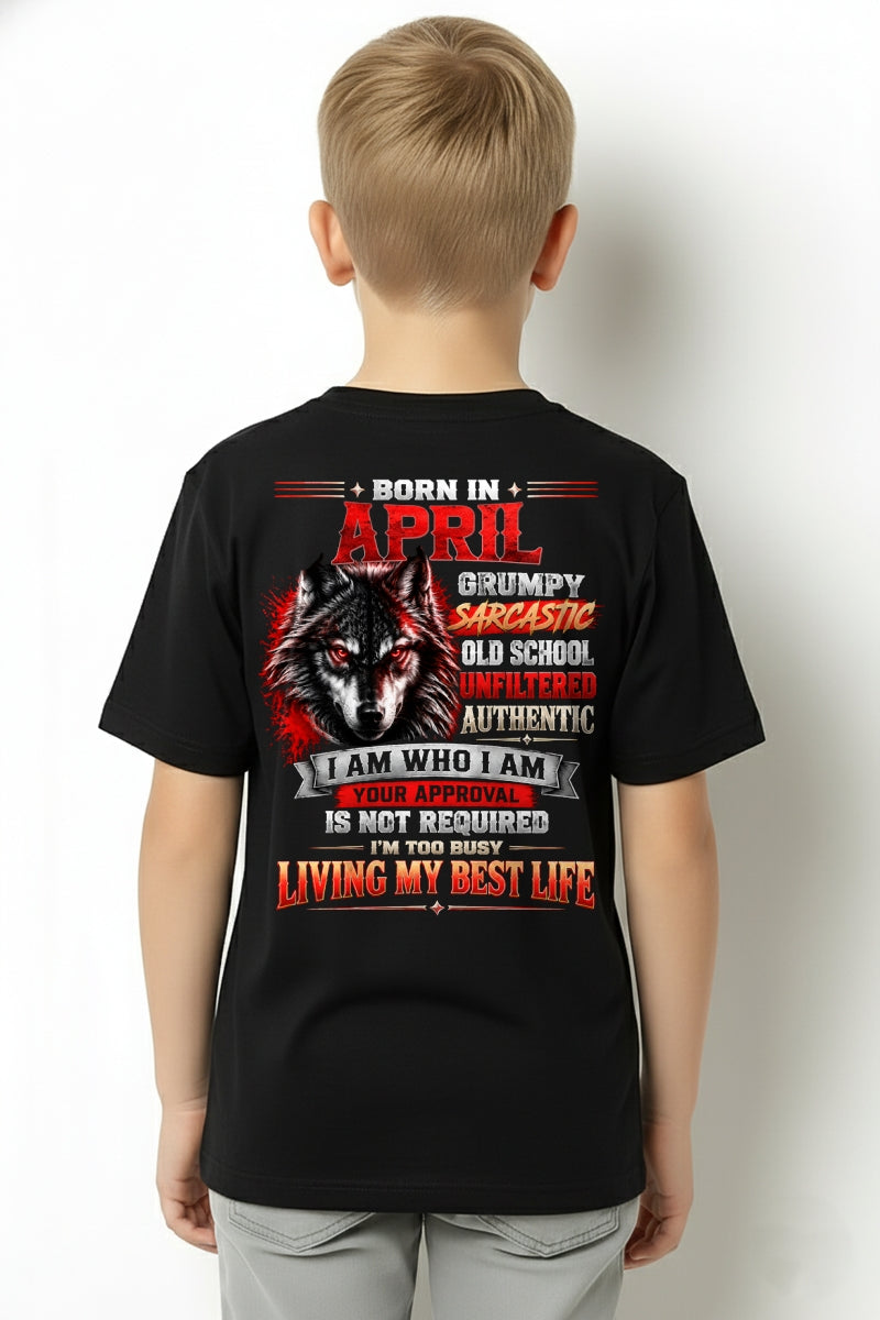 APRIL - Grumpy Sarcastic Old School - T Shirt For Strongman - TRNN04 (SKU2609-318-04)