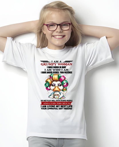 MAY - GRUMPY WOMAN - BIRTHDAY SHIRT FOR WOMEN - TRNN05 (SKU26T-01-22-05)