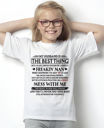 MY HUSBAND IS THE BEST THING RARE LIMITED EDITION OF A PERFECT - T SHIRT FROM HUSBAND TO WIFE - TRNN00 (SKU2602-103-00)