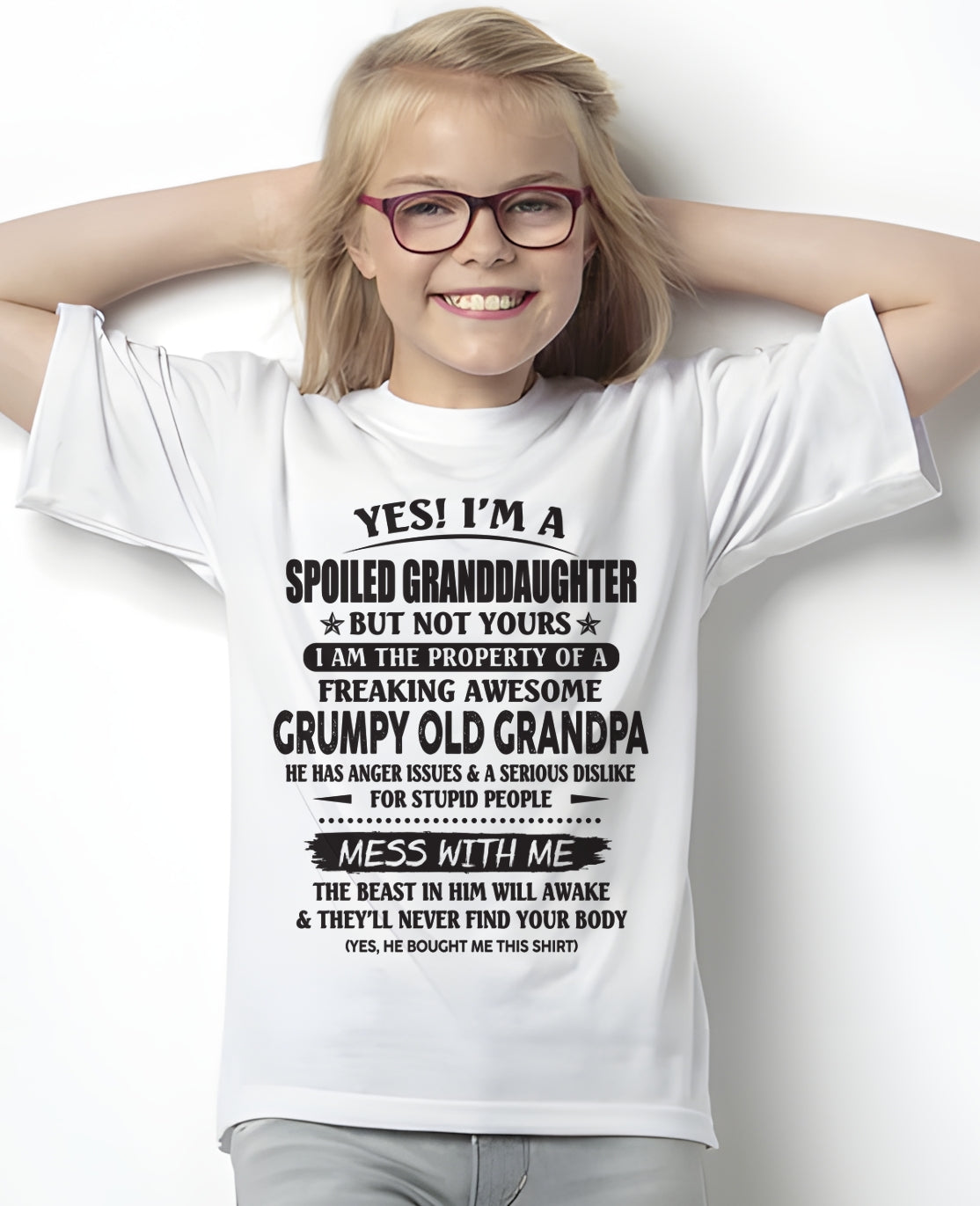 Spoiled Granddaughter of a Grumpy Grandpa Shirt – From Grandpa to Granddaughter TRNN00 (SKU07-130-00)