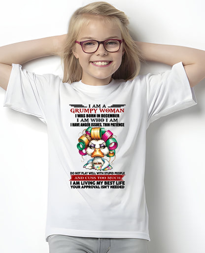 DECEMBER - GRUMPY WOMAN - BIRTHDAY SHIRT FOR WOMEN - TRNN12 (SKU26T-01-22-12)