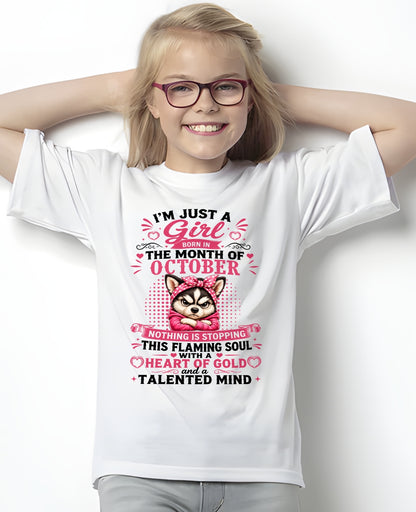 OCTOBER - NOTHING IS STOPPING THIS FLAMING SOUL - Birthday T Shirt For Woman - TRNN10 (SKU2605-66-10)