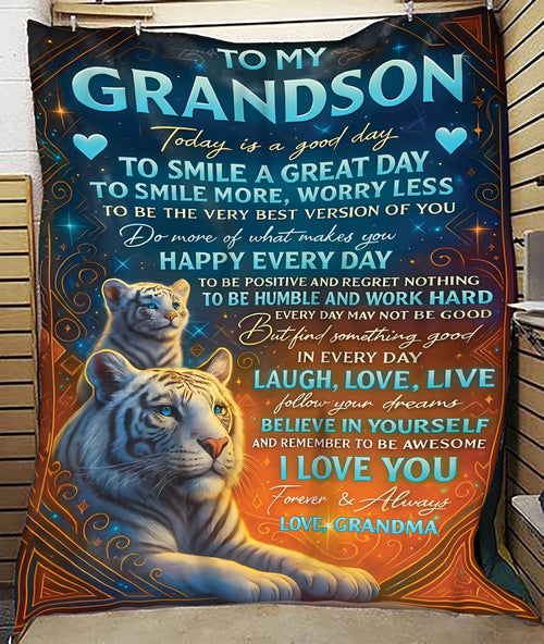 Special Gift For Your Grandson Blanket - From Grandma (SKUB10-155) FULL
