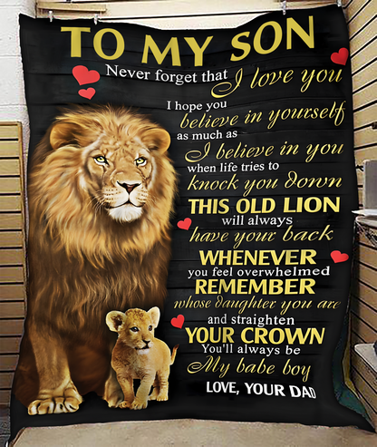 BLANKET FOR SON FROM DAD – COMFORT & WARMTH GIFT Sherpa Fleece Blanket - FULL (SKUB12-56)