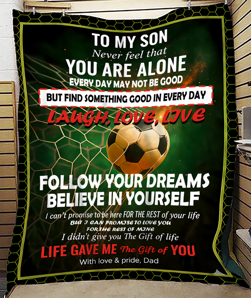 BLANKET FOR SON – COMFORT & WARMTH GIFT FROM DAD Sherpa Fleece Quilt Blanket NTTD00 (SKUB-BLK-DADFB2)