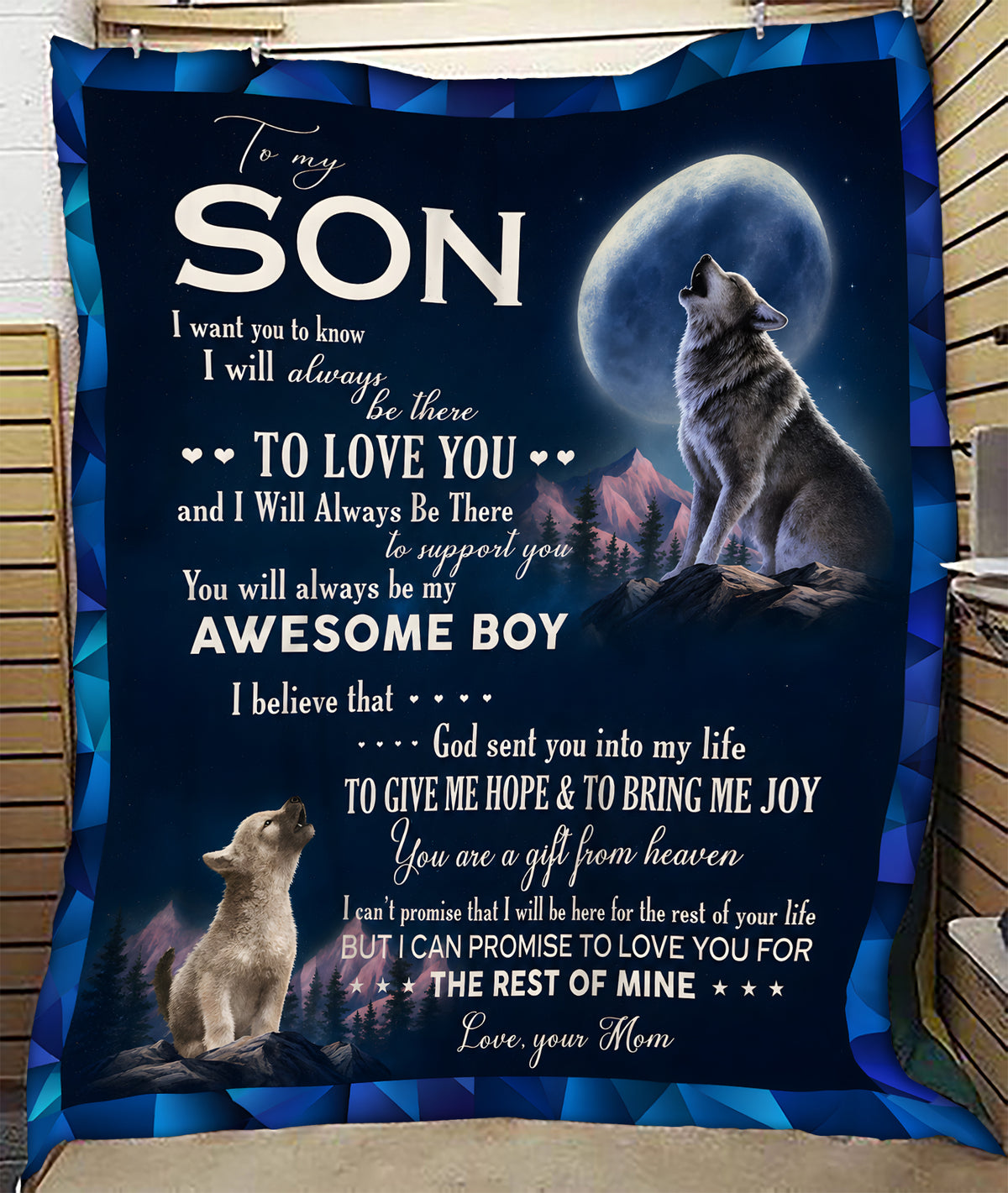 Special Gift For Your Son Blanket - From Mom (SKU2607-54)