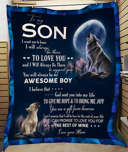 Special Gift For Your Son Blanket - From Mom (SKU2607-54)