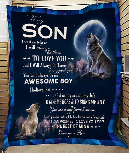 Special Gift For Your Son Blanket - From Mom (SKU2607-54)