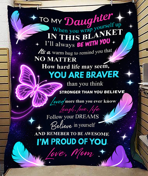 Special For Beautiful Daughter Gift Blanket - From Mom (SKU2606-136)