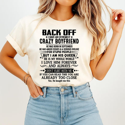 September - Back Off I Have An Extremely Crazy Boyfriend - - Gift For Wife From Husband - TRNN09 (SKUT-BACKOFF-09)