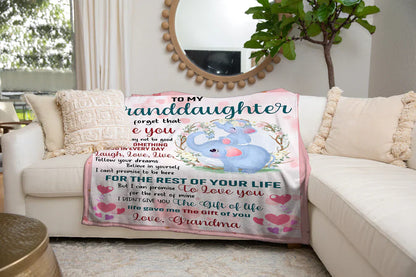 Special Gift For Your Granddaughter Blanket - From Grandma (SKUB12-86)