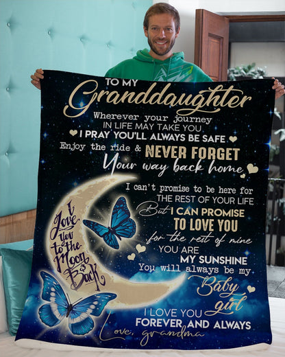 Special Gift For Your Granddaughter Blanket - From Grandma (SKUB12-85)