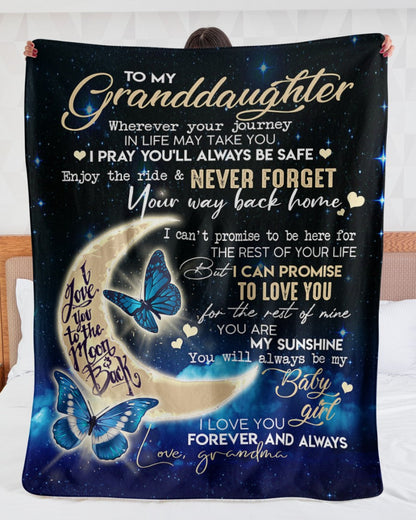 Special Gift For Your Granddaughter Blanket - From Grandma (SKUB12-85)