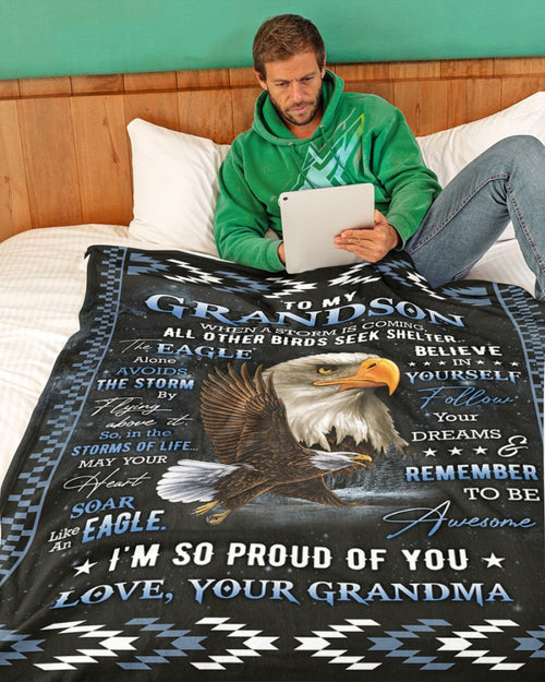 Special Gift For Your Grandson Blanket - From Grandma (SKUB06-83)
