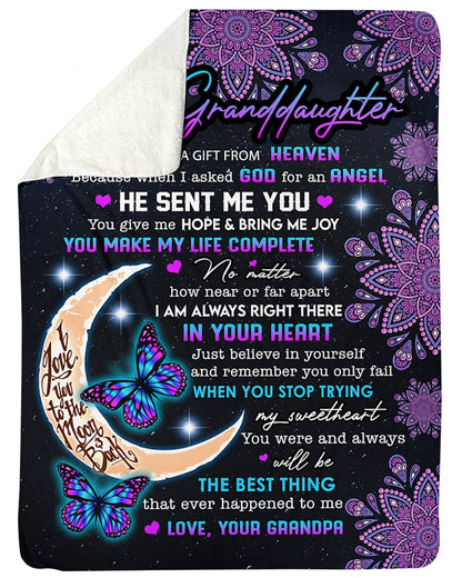 Special Gift For Your Granddaughter Blanket - From Grandpa (SKUB10-12)
