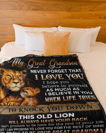 Special Gift For Your Great Grandson Blanket - From Great Grandma
