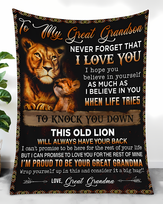 Special Gift For Your Great Grandson Blanket - From Great Grandma