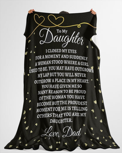 TO MY DAUGHTER - GIFT FOR DAUGHTER FROM DAD - Sherpa Fleece Quilt Blanket (SKUB-BLANKET-DAD00)