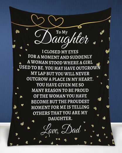 TO MY DAUGHTER - GIFT FOR DAUGHTER FROM DAD - Sherpa Fleece Quilt Blanket (SKUB-BLANKET-DAD00)