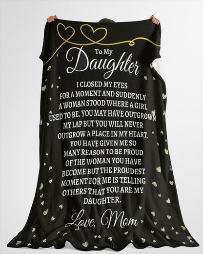 TO MY DAUGHTER - GIFT FOR DAUGHTER FROM MOM - Sherpa Fleece Quilt Blanket (SKUB-BLANKET-MOM00)