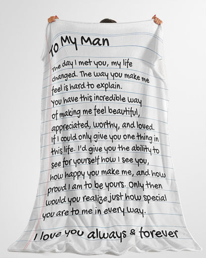 TO MY HUSBAND - GIFT FROM WIFE - Sherpa Fleece Quilt Blanket (SKUB-BLANKET-WIFE00)