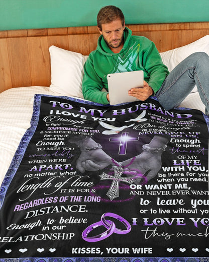TO MY HUSBAND - GIFT FOR HUSBAND - Sherpa Fleece Quilt Blanket (SKUB-BLK-WIFE01)