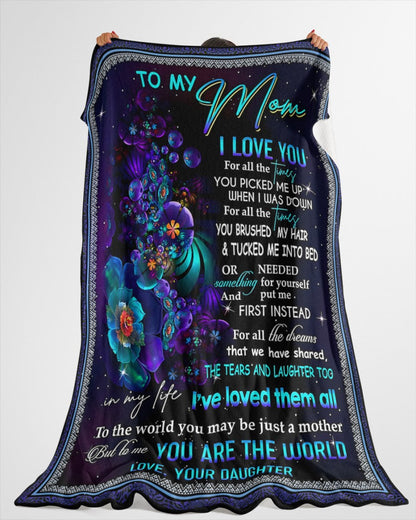 TO MY MOM - GIFT FOR MOTHER - Sherpa Fleece Quilt Blanket (SKUB-BLK-DAU01)