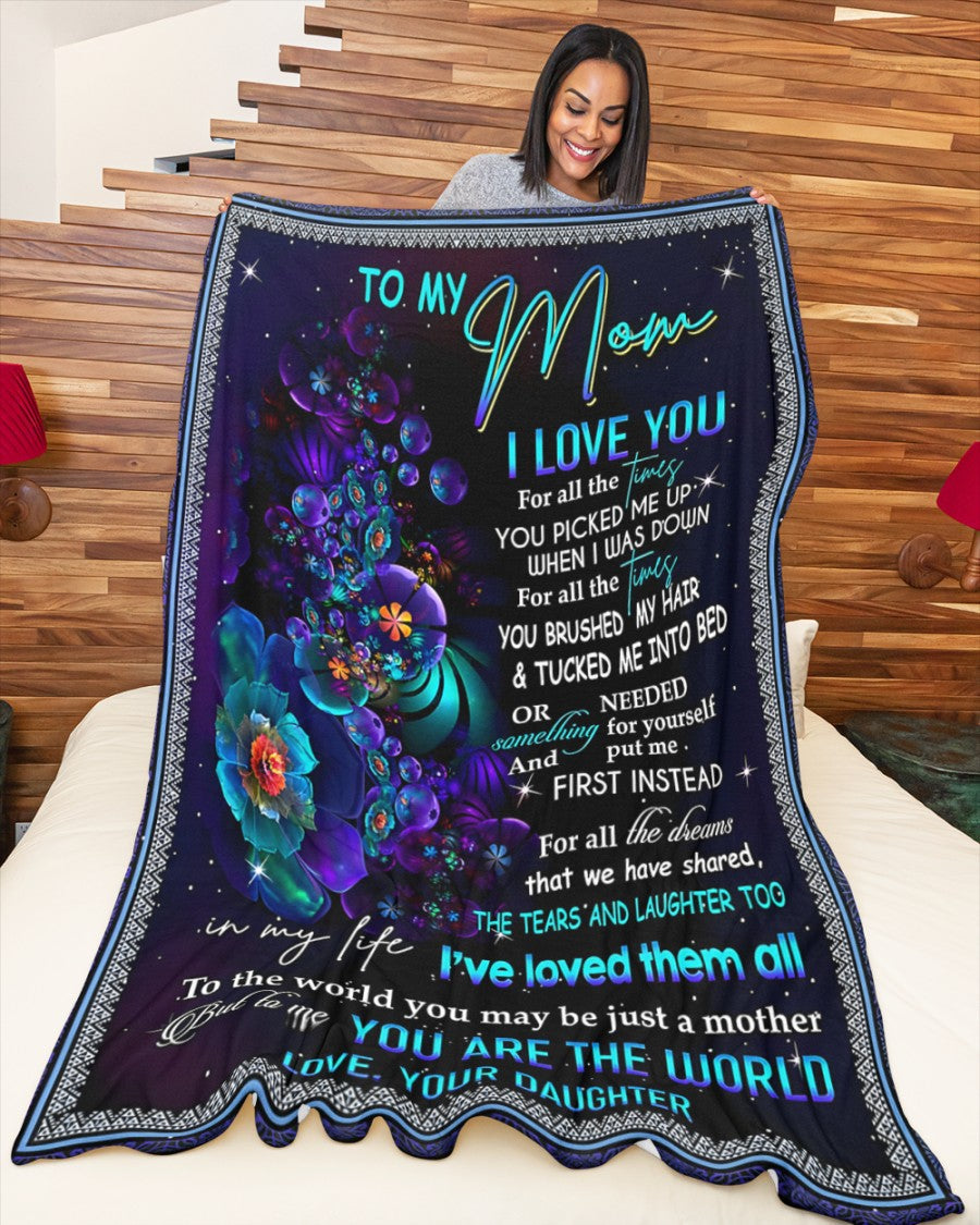 TO MY MOM - GIFT FOR MOTHER - Sherpa Fleece Quilt Blanket (SKUB-BLK-DAU01)