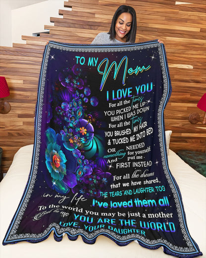 TO MY MOM - GIFT FOR MOTHER - Sherpa Fleece Quilt Blanket (SKUB-BLK-DAU01)